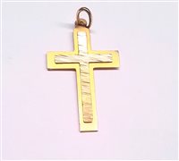 Pendant Soprana Gioielleria in Yellow Gold OG CROCE 3,3 - OG CROCE 3,3